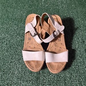 Naturalizer White and Tan Sandals